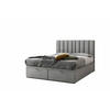 BOXSPRINGBETT BOND - Bett mit Matratze und Bettkasten - mit gestepptes Kopfteil - Grau - 180x200 cm - Grau, Textil (180/200cm) - Trada