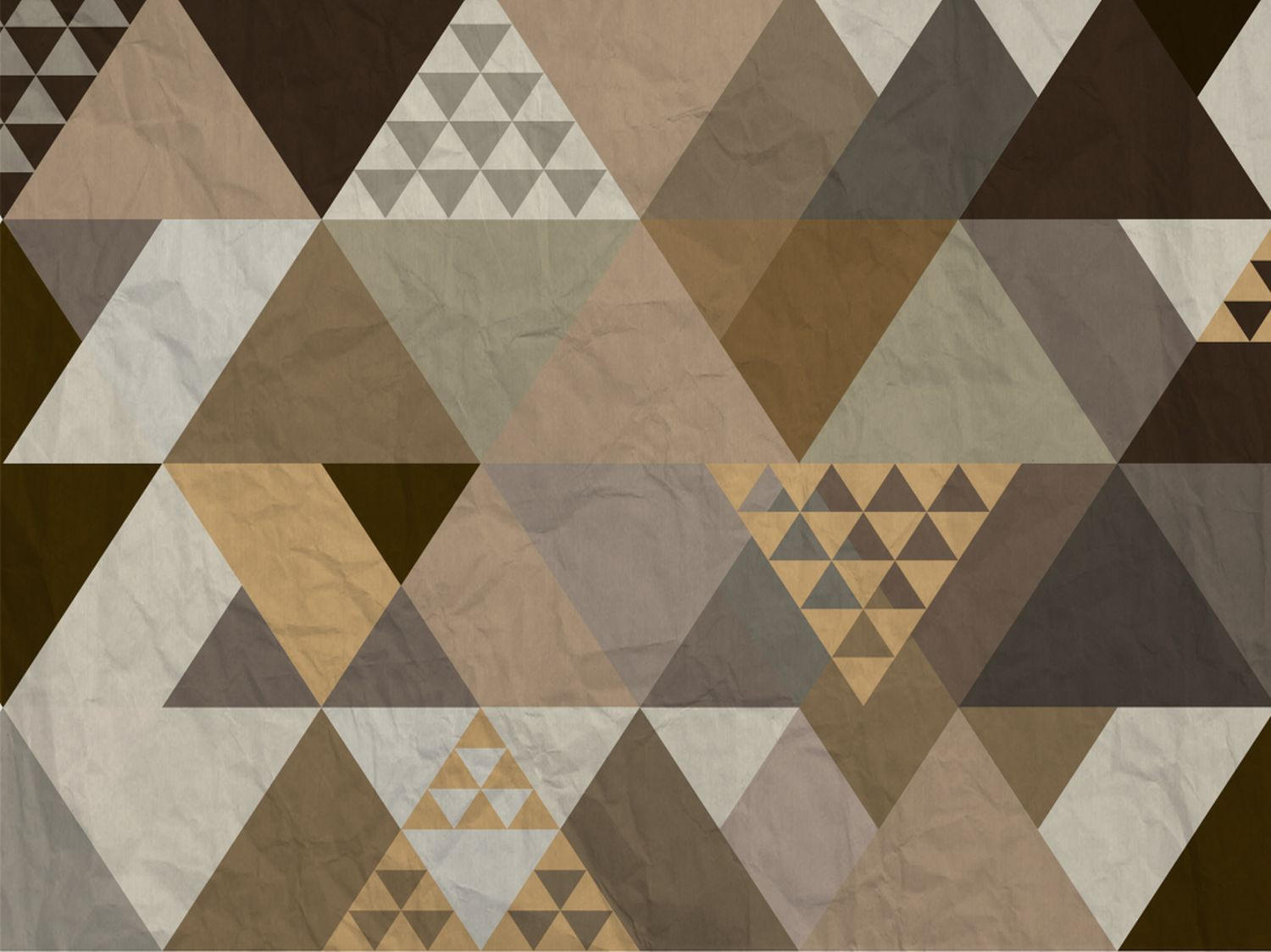 FOTOTAPETE grafische Dreiecke 360 x 254 cm - Braun, Papier (360/254cm) - Sanders & Sanders