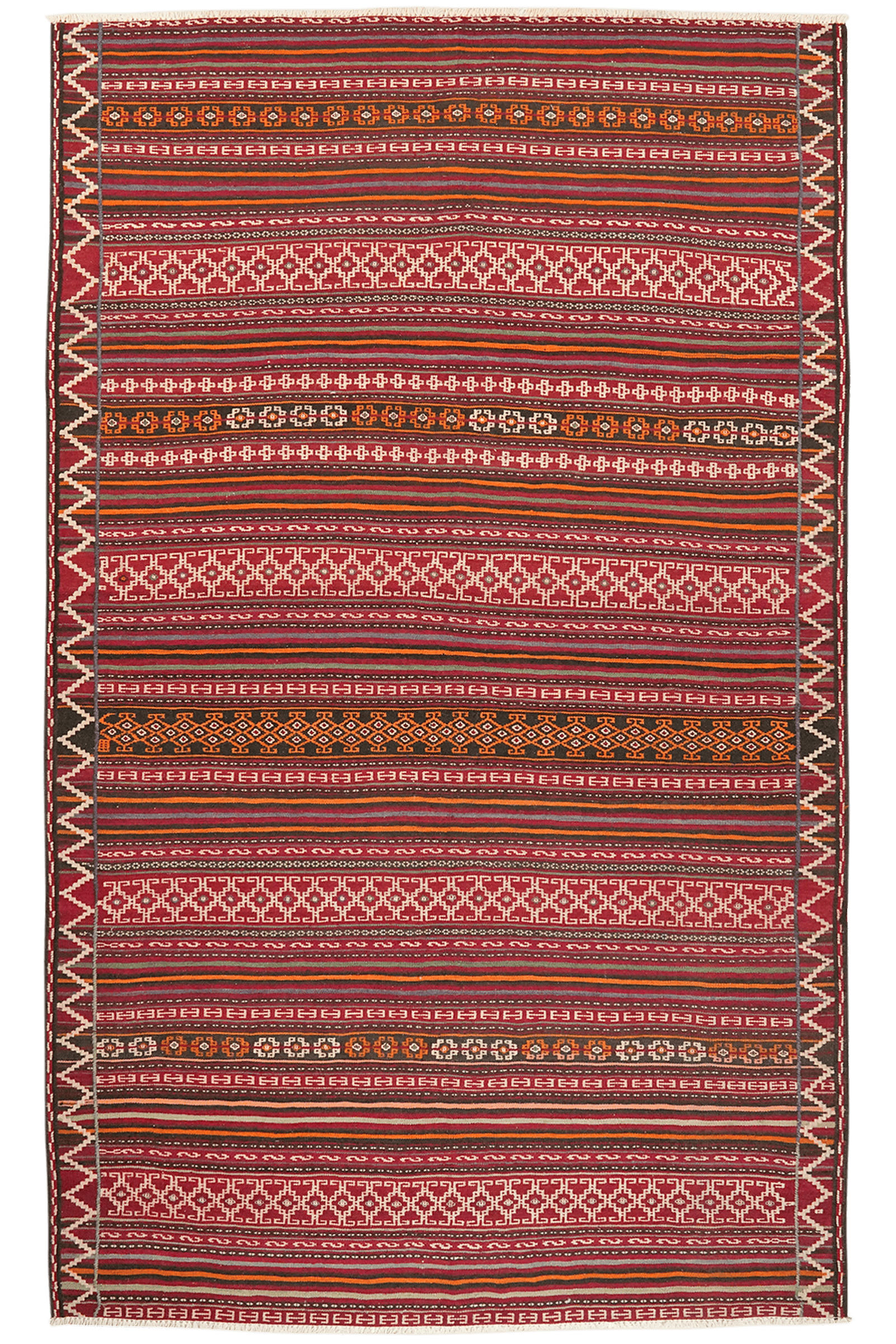 KELIM-TEPPICH handgewebt Kordi Old Bunt, Rot 277/170 cm Schurwolle - Rot/Multicolor, Textil (170/277cm) - Looma