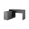ECKSCHREIBTISCH Smart Graphit, mit Schubladen - Graphitfarben, Holzwerkstoff (51/138/76cm) - Bettso
