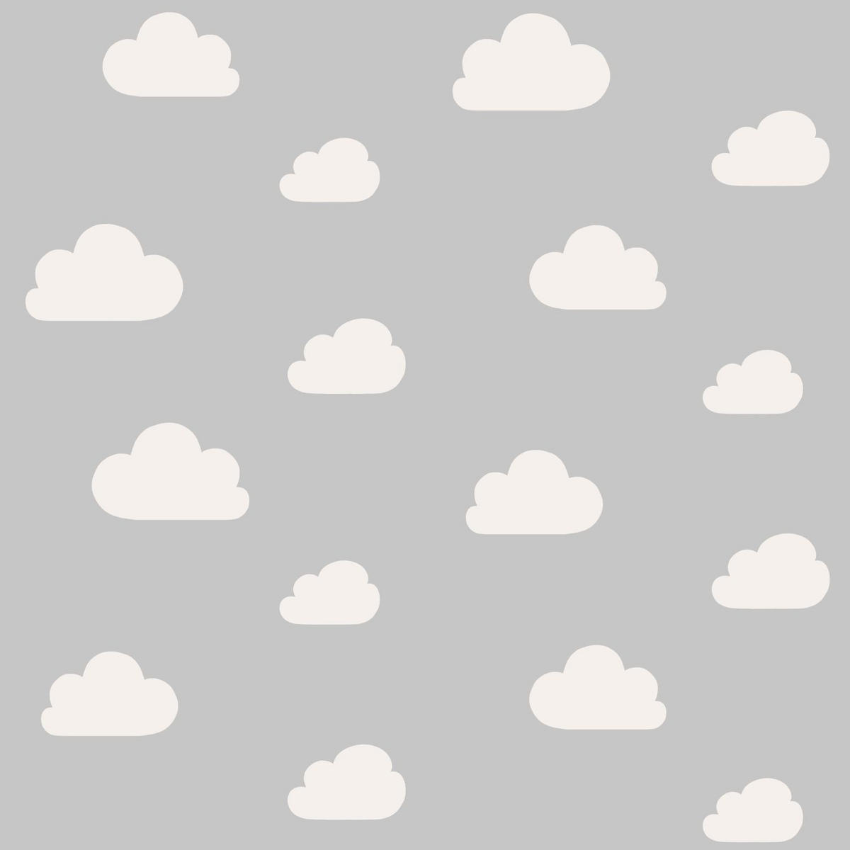 TAPETE kleine Wolken 53 cm x 10.05 m - Grau, Papier (53/0.1cm) - ESTAhome