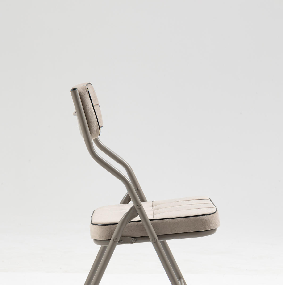 KLAPPSTUHL 2er-Set gepolstert faltbar Stahl Khaki - Braun, Metall (47/80/46cm) - Meubliv