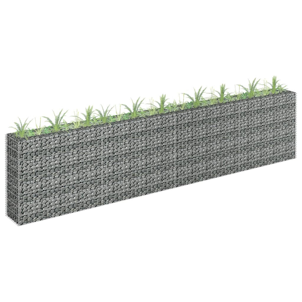 GABIONEN Hochbeet ROON aus Stahl | 360x30x90cm | Steinkorb Gabionengitter - Silberfarben, Metall (360/90/30cm) - DELUKE