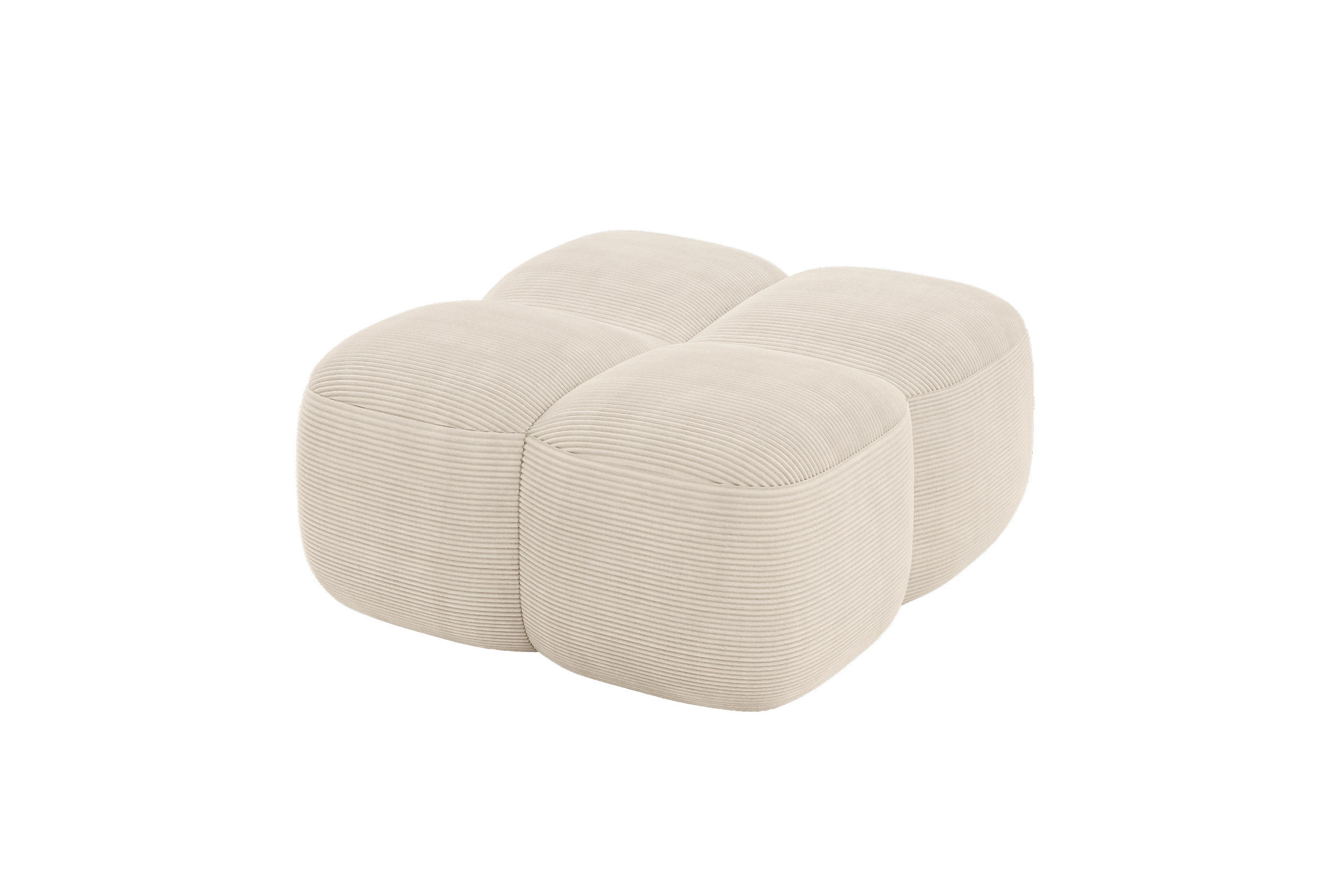 POUF Miko-Puf 90x90x45 Beige cm Cord Modular Sitzhocker - Schwarz/Grün, Holzwerkstoff/Kunststoff (90/43/90cm) - ALTDECOR