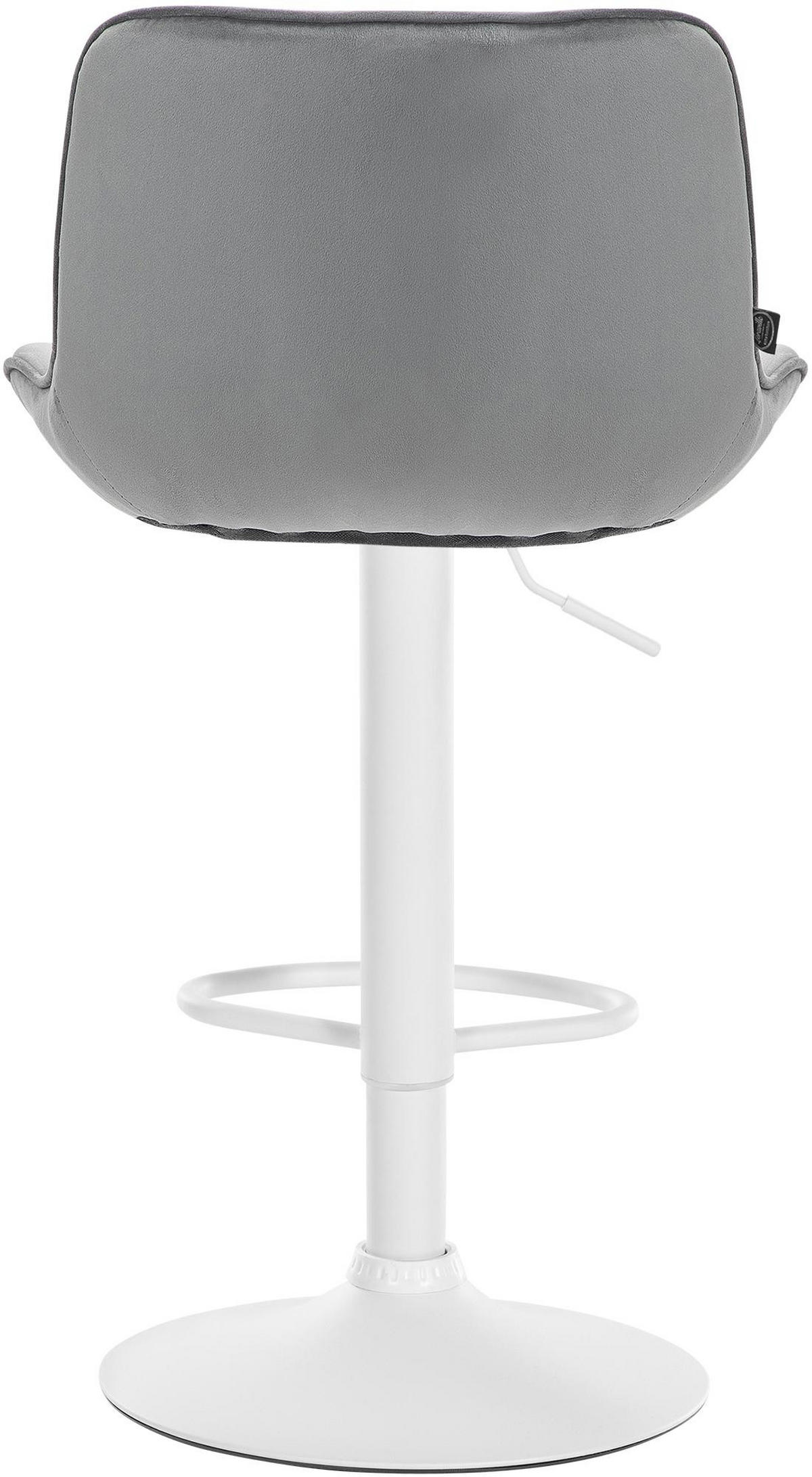 BARHOCKER 2er Set Samt grau - Weiß/Grau, Textil/Metall (49/85/51cm) - CLP