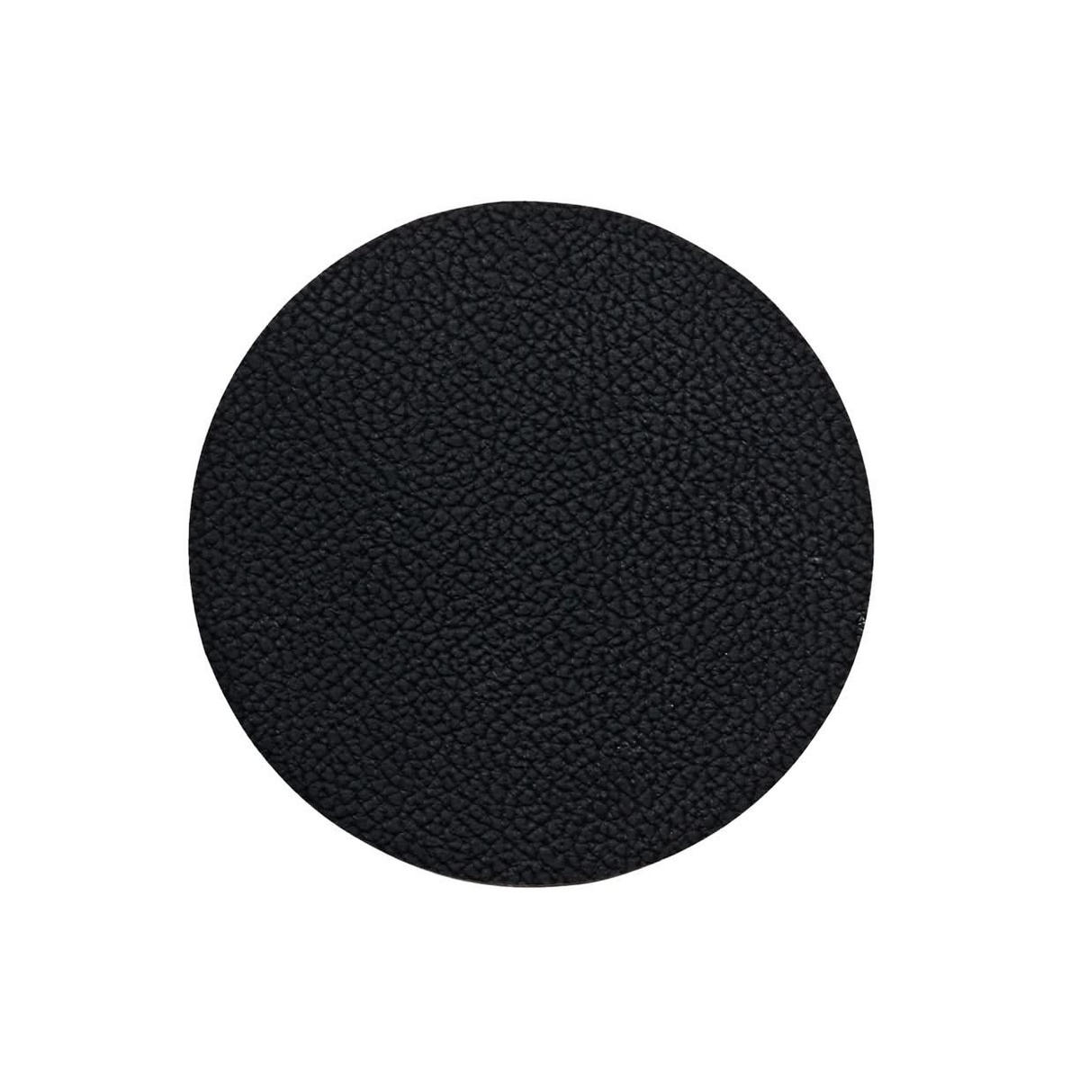UNTERSETZER - Veganes Leder - Schwarz - ø 10 cm - 6 Stück - Schwarz, Kunststoff (2/10cm) - Cookinglife