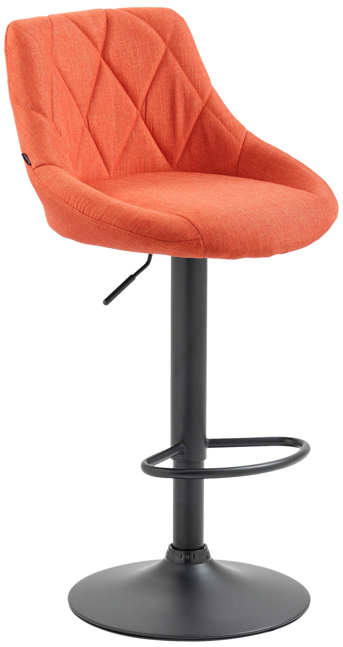 BARHOCKER Stoff orange - Schwarz/Orange, Textil/Metall (46/83/49cm) - CLP
