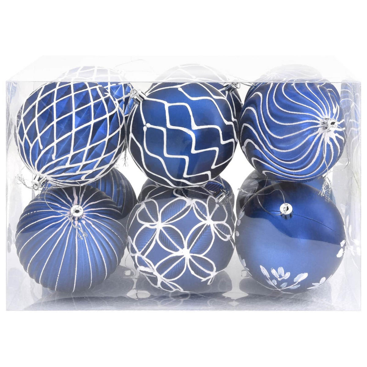 WEIHNACHTSKUGELSET XL 12 -teilig 10 cm Blau Polystyrol - Blau, Kunststoff (10/10/10cm) - vidaXL