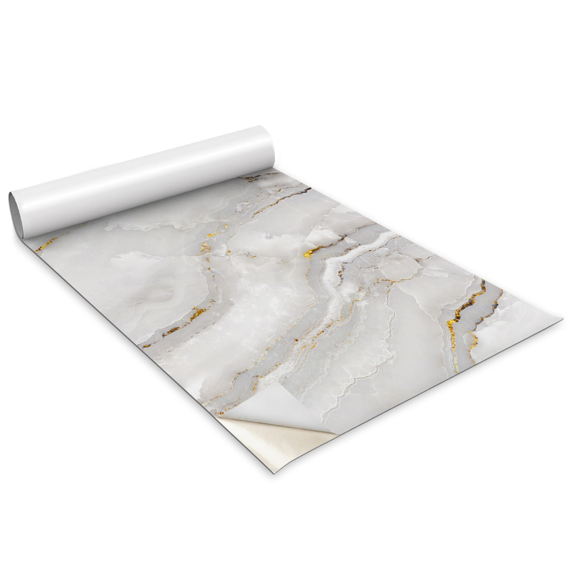 MÖBLAUFKLEBER 100x50 cm grau - Schieferfarben, Kunststoff (100/50/0.1cm) - Wallfluent