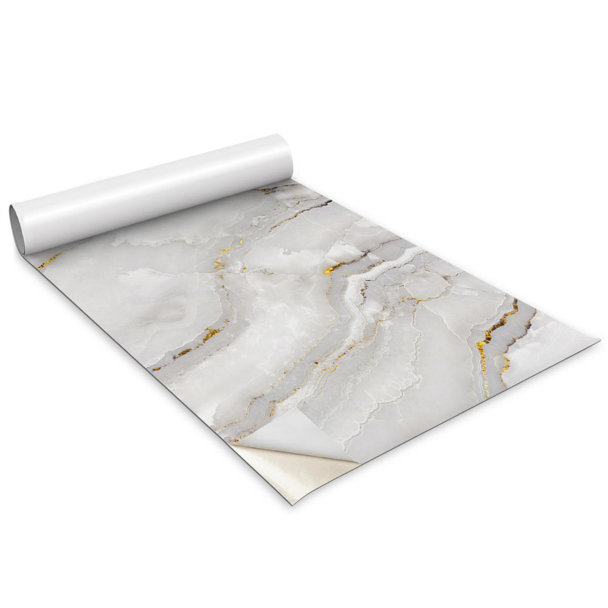 MÖBLAUFKLEBER 100x50 cm grau - Schieferfarben, Kunststoff (100/50/0.1cm) - Wallfluent