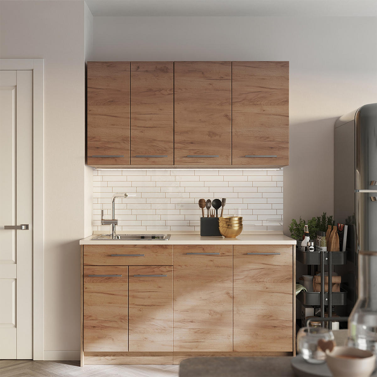 VÄGGSKÅP Fame-Line, Goldkraft ek/Goldkraft ek, 80 cm - Honungsek, Träbaserade material (80/72/34.1cm) - Vicco