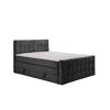 BOXBETT Royal mit Bonnelmatratze und Topper, 140x200, Grau - Grau, Holzwerkstoff/Kunststoff (140/200cm) - AN-Moebel 4u