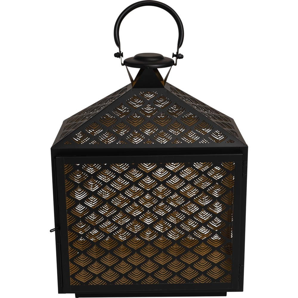 LATERNE Kira - Schwarz - 30/16/40 cm - Schwarz, Metall (16/40/30cm) - Lesli Living