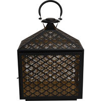 LATERNE Kira - Schwarz - 30/16/40 cm - Schwarz, Metall (16/40/30cm) - Lesli Living