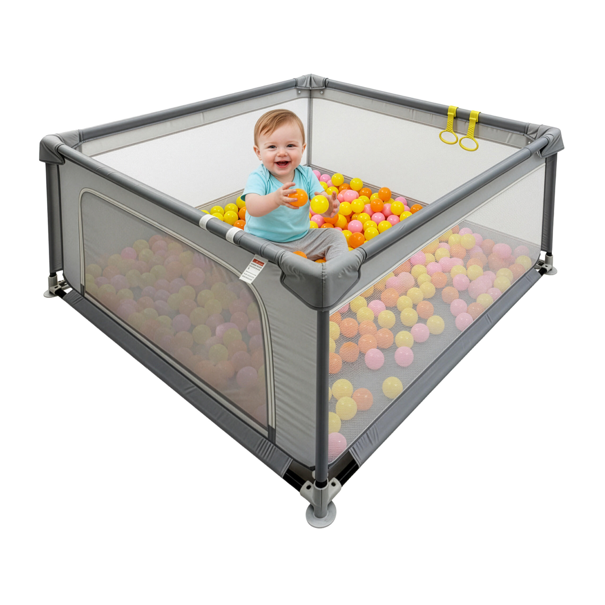 DETSKÝ kútik - sivá, kov/textil (120/65/120cm) - Relaxdays