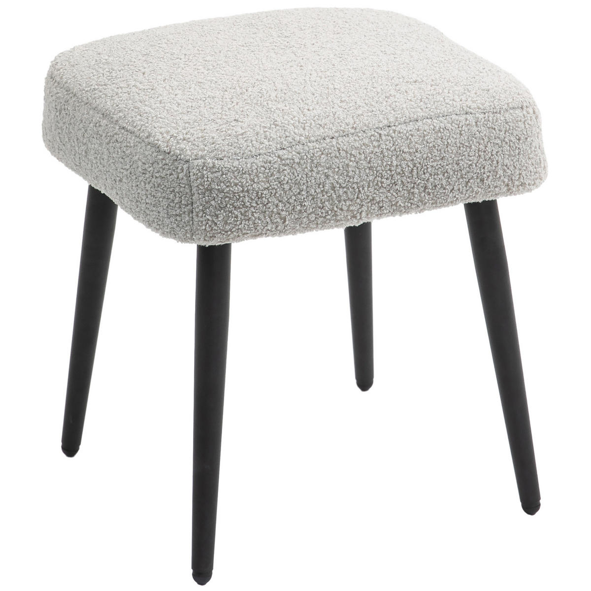 HOCKER DE-07115 Kaschmir-Optik, Stahlbeine, bis 120 kg Hellgrau - Hellgrau, Textil/Metall (42/44/42cm) - ComfortXL