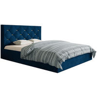 BETT Blau SIM 4 180x200 cm - Blau/Goldfarben, Kunststoff/Textil (180/200cm) - Sepro Meble