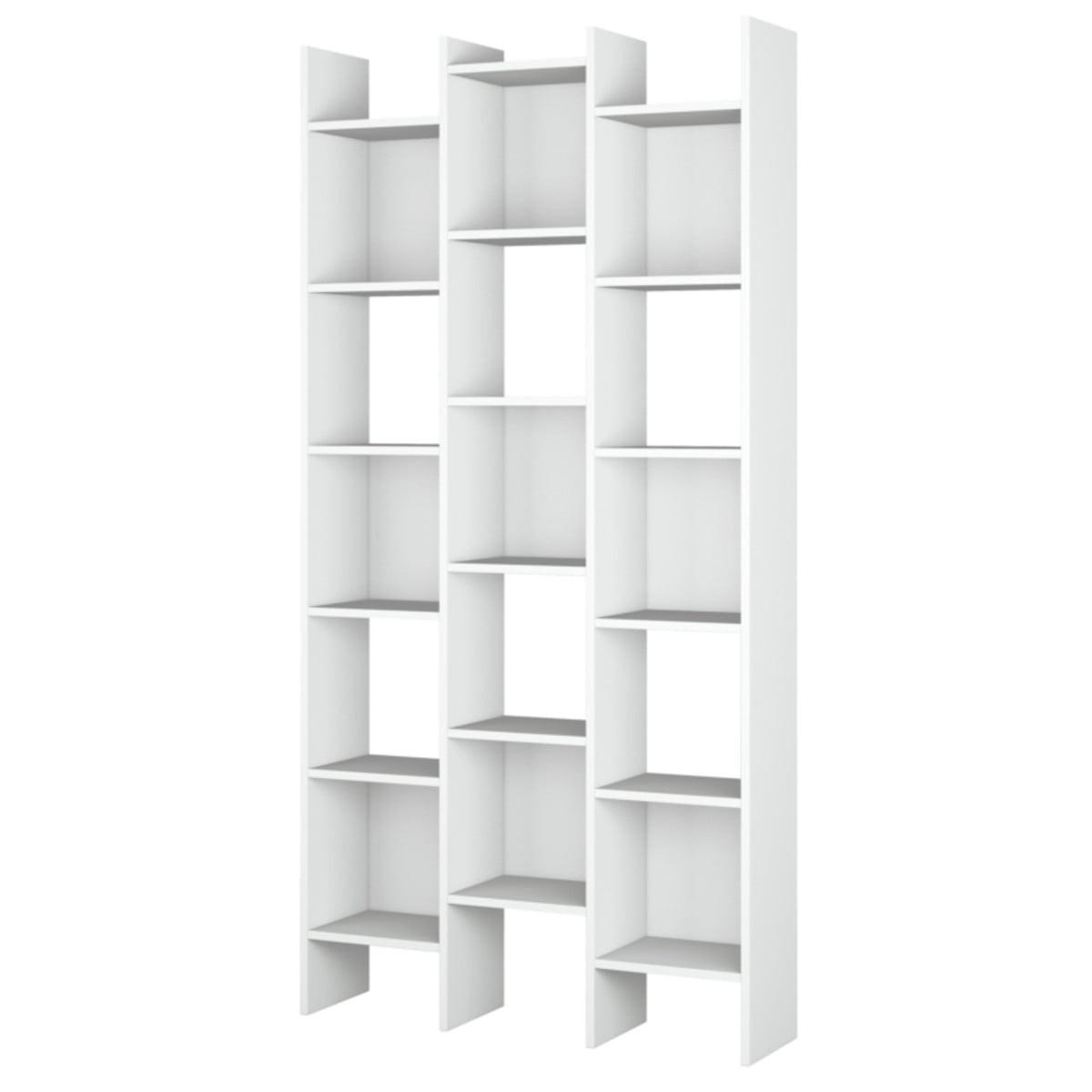 BÜCHERREGAL 3 Säulen 15 Fächer Italian - H192 cm - Weiß, Holzwerkstoff (25/192/96cm) - Calicosy