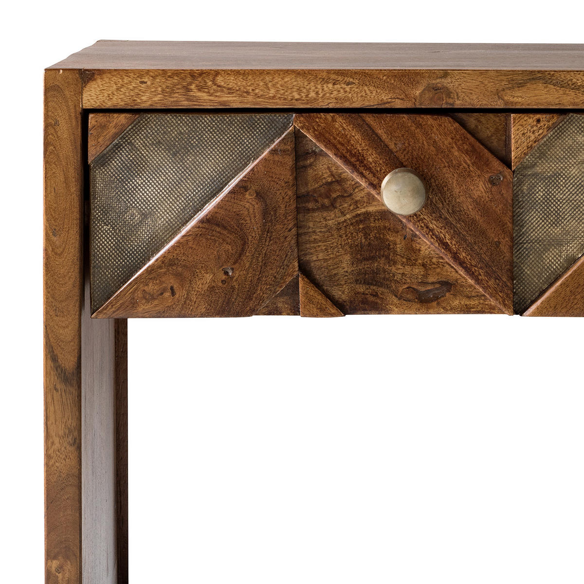 GARDEROBENBANK - Akazie massiv / Metall - Akaziefarben, Holz (87/45/35cm) - home24