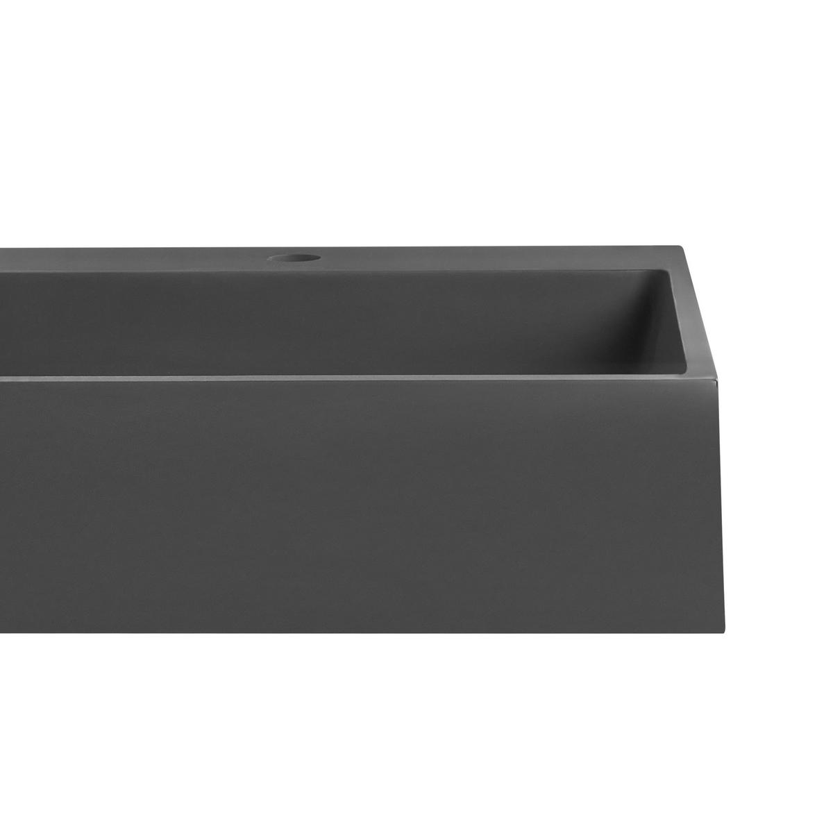 HÄNGEWASCHBECKEN Schwarz 150/48 cm Mineralguss Cusco - Schwarz, Naturmaterialien (150/13/48cm) - Beliani