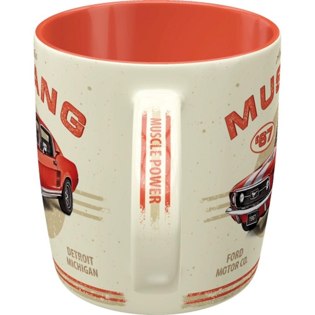 KAFFEETASSE 330 ml Ford Mustang GT 1967 Red - Multicolor, Keramik (0.33L) - Nostalgic-Art