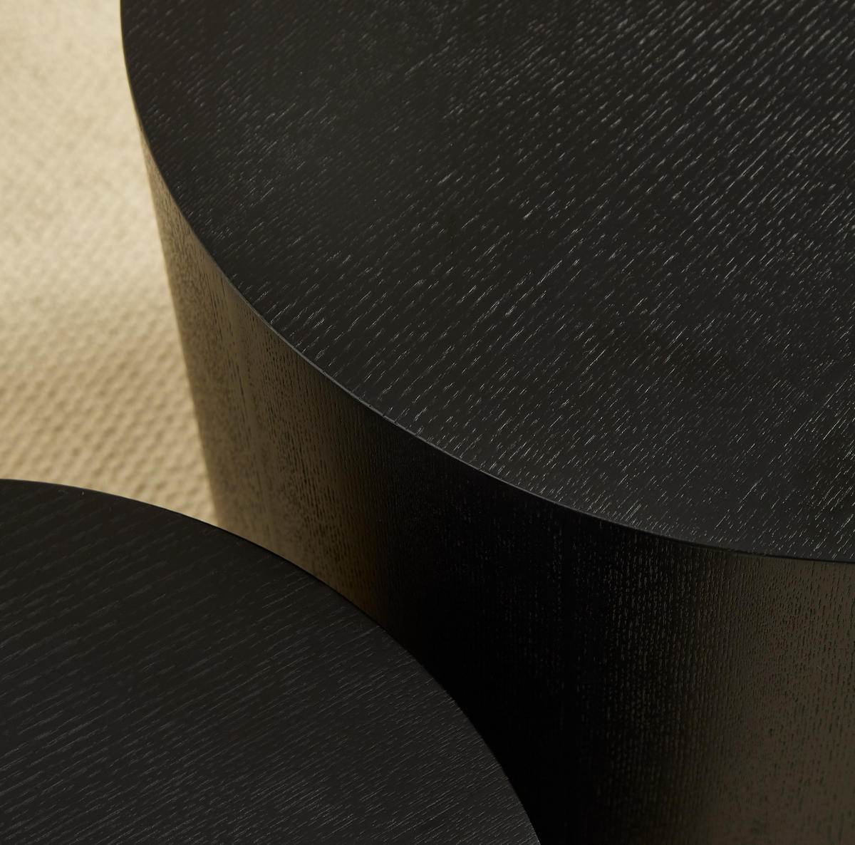 COUCHTISCH aus MDF in Schwarz mit Nesting-Funktion im 2er-Set - Schwarz, Holzwerkstoff (48/48/38cm) - Modfu