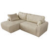 ECKSCHLAFSOFA CUBO L Beige Velvet - links - Beige/Schwarz, Kunststoff/Textil (273/187cm) - MKS