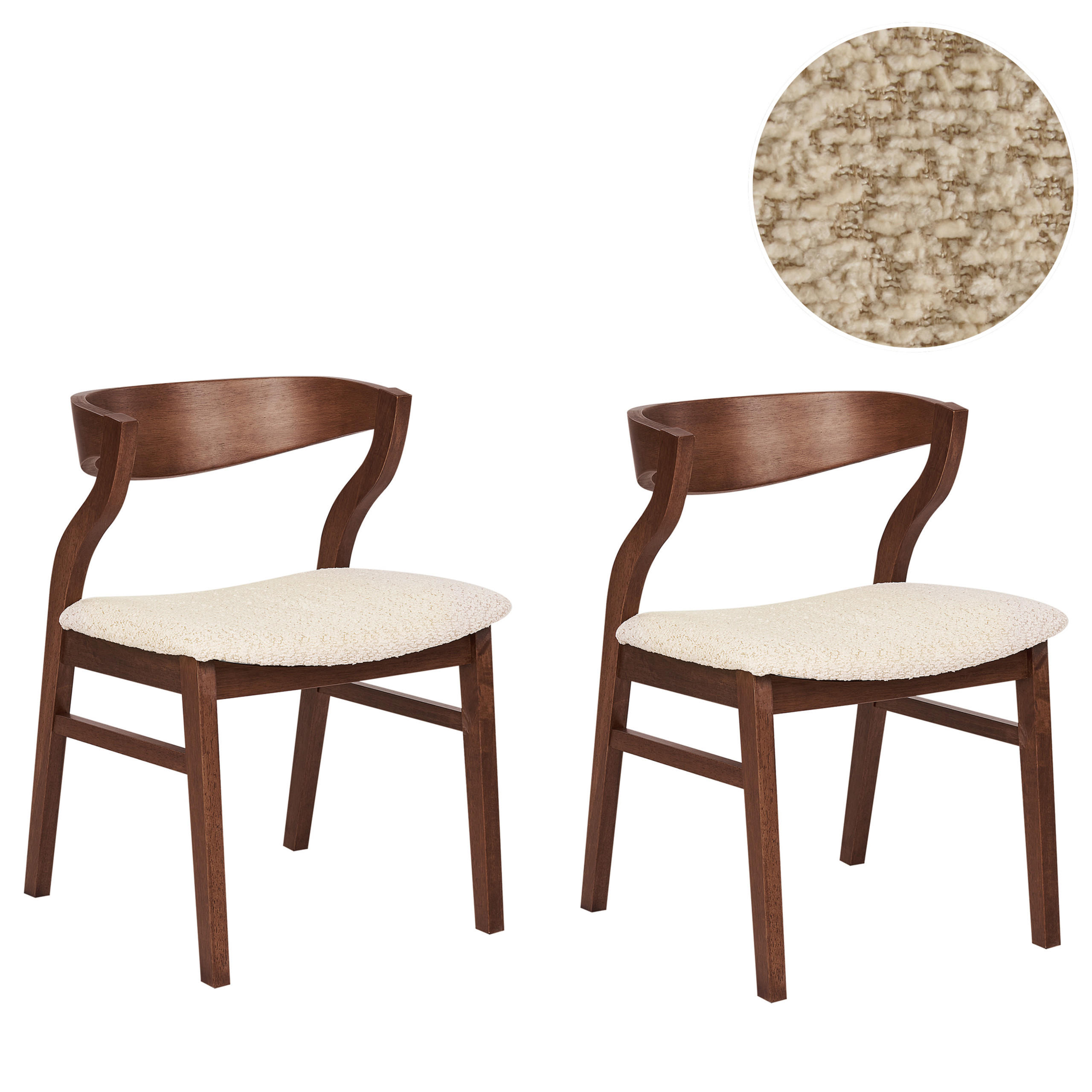 ESSZIMMERSTUHL 2er-Set Holz Hellbeige Maroa - Beige, Holzwerkstoff (51/72/46cm) - Beliani
