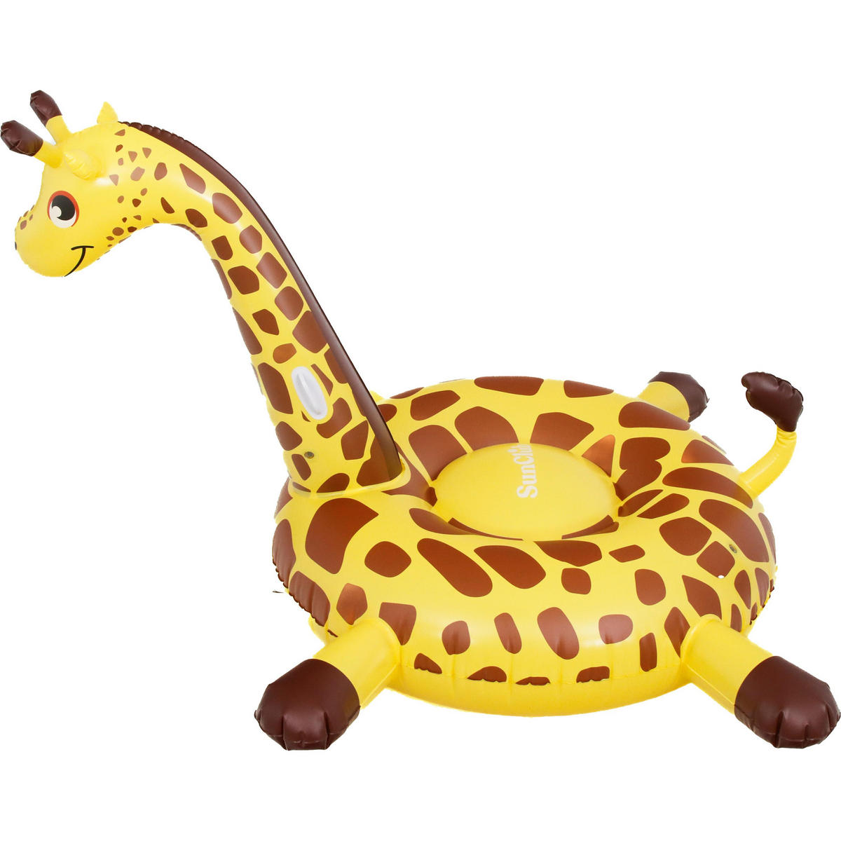 SCHWIMMTIER aufblasbar Giraffe 180 x 158 x 120 cm mit Haltegriffen - Gelb, Kunststoff (158/180cm) - Avenli