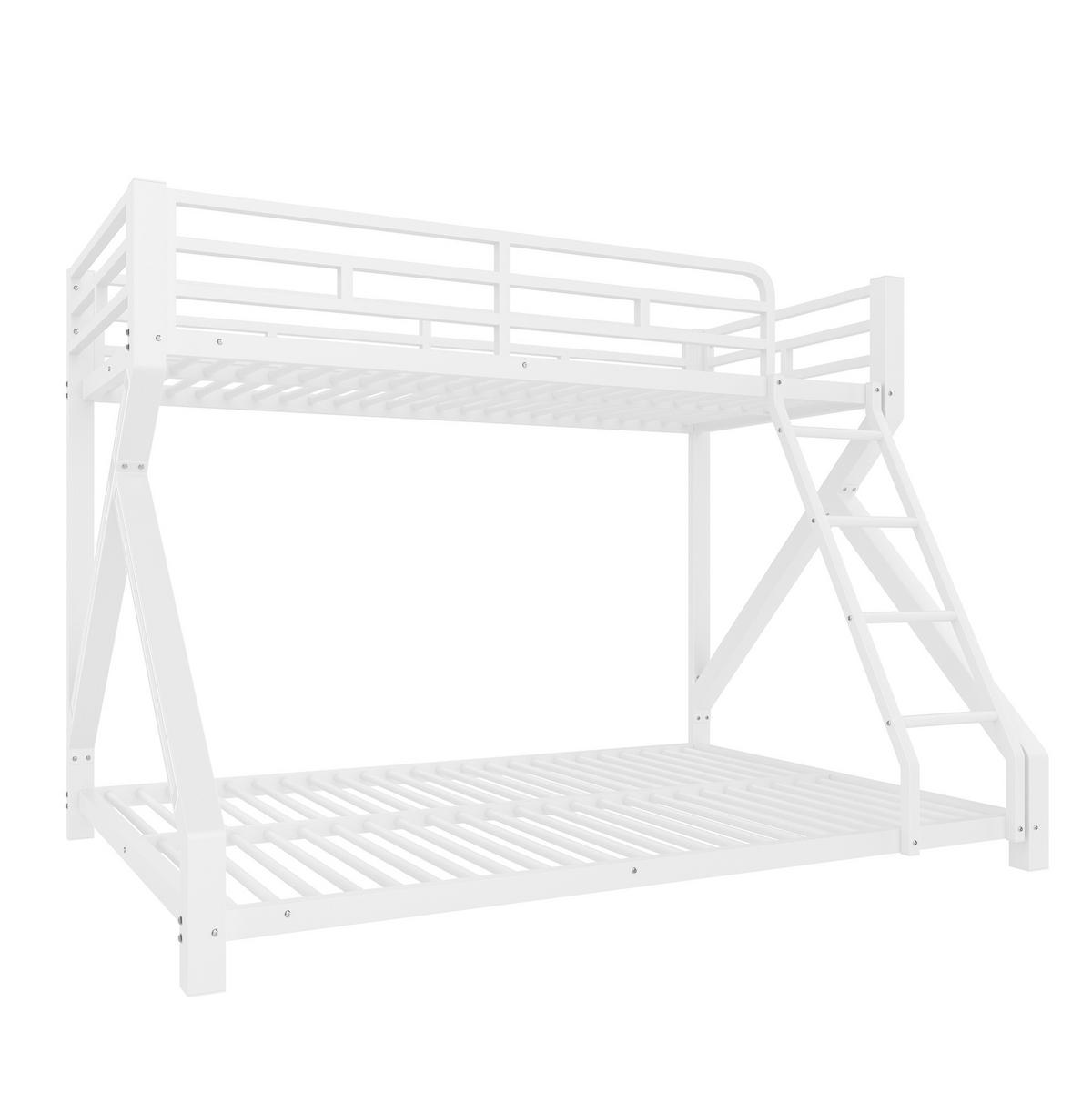 ETAGENBETT 90/200, 140/200 cm aus Metall mit LED-Lichtleiste, Weiß - Weiß, Metall (90/200cm) - OKMYHOME