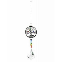 WINDSPIEL Lebensbaum Kristall Anhänger Schwarz - Multicolor, Metall (34.8/5/5cm)