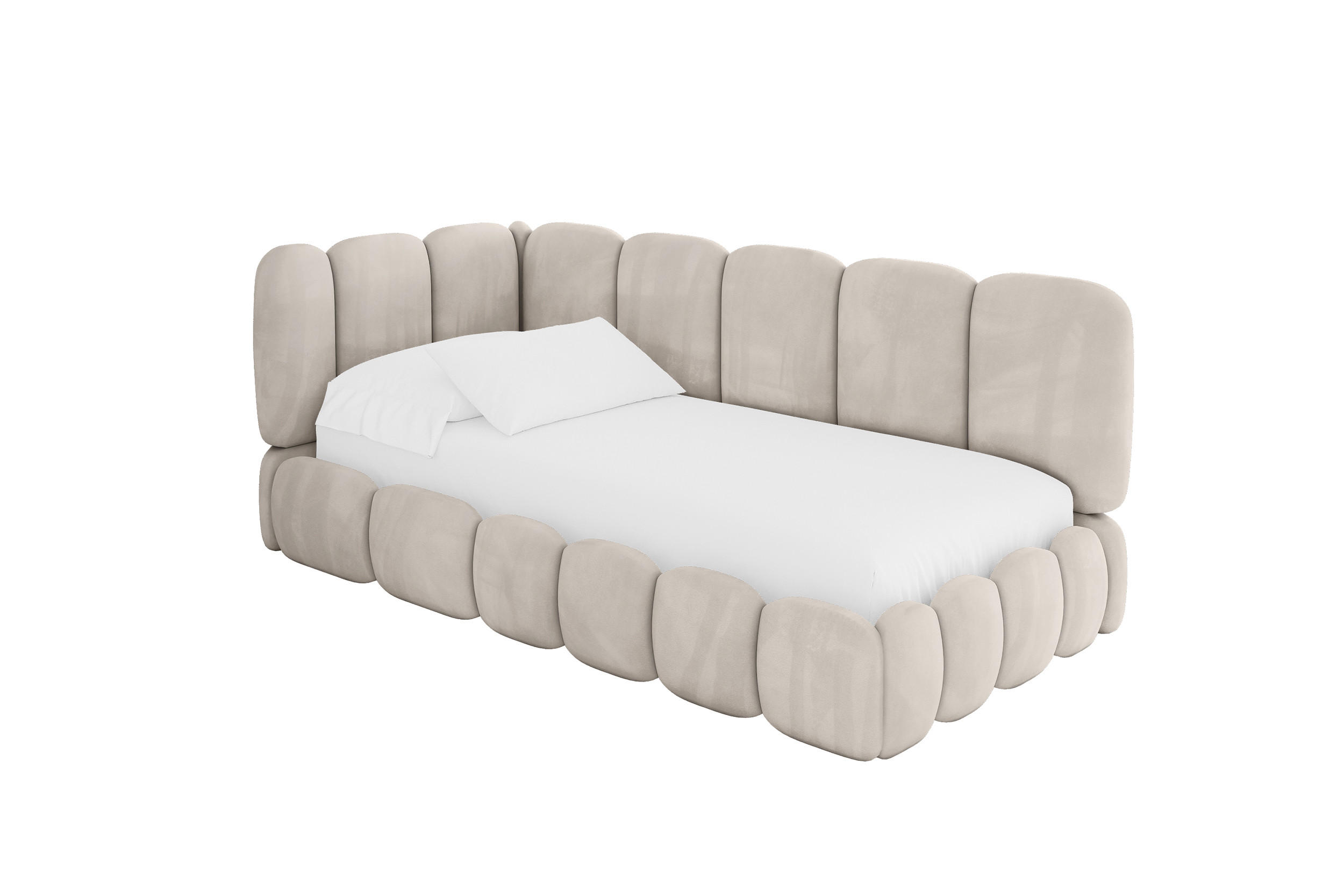 ALTDECOR JEDNOLŮŽKOVÁ POSTEL pro mládež s úložným prostorem, vpravo - AVRY 90x200 béžová