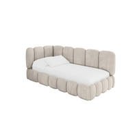 EINZELLBETT Jugendbett mit Bettkasten, Rechts - AVRY 100x200 Beige - Sandfarben, Holzwerkstoff/Textil (100/200cm) - ALTDECOR