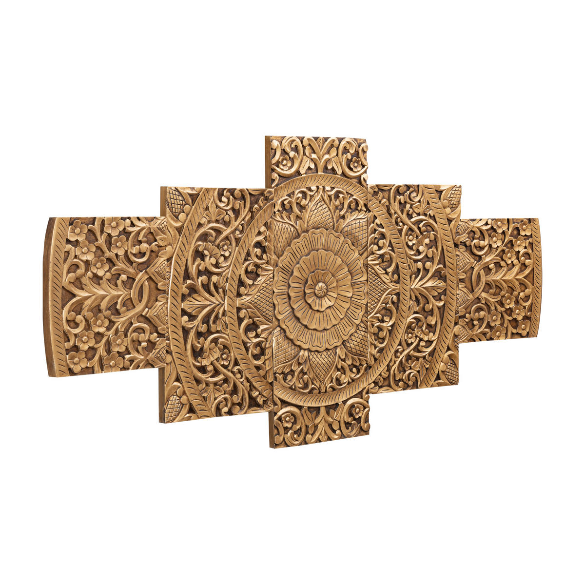 WANDPANEEL Sharlene Gold 180/1.5/90cm 5er-Set - Goldfarben, Holz (1.5/90/180cm) - PTMD Collection