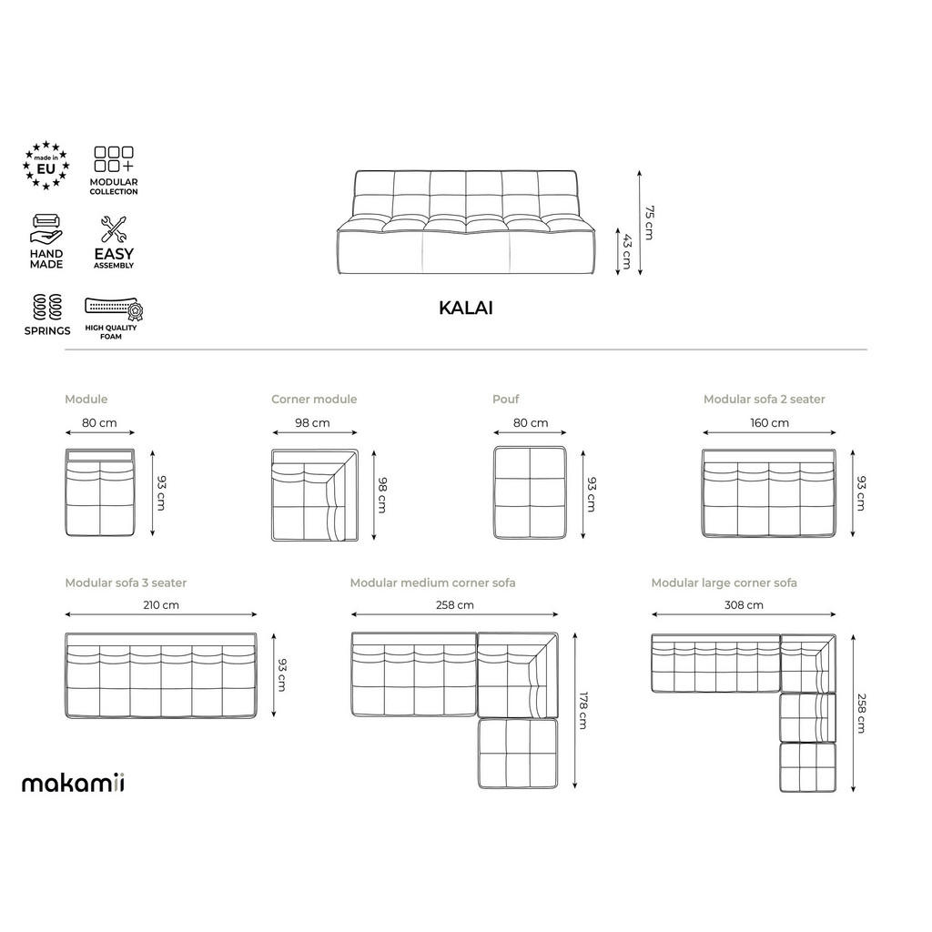 Thumbnail - Makamii 2-Sitzer-Sofa, Beige, Textil, Füllung: Schaumstoff, 160x75x93 cm, Made in EU, Wohnzimmer, Sofas & Couches, Sofas...