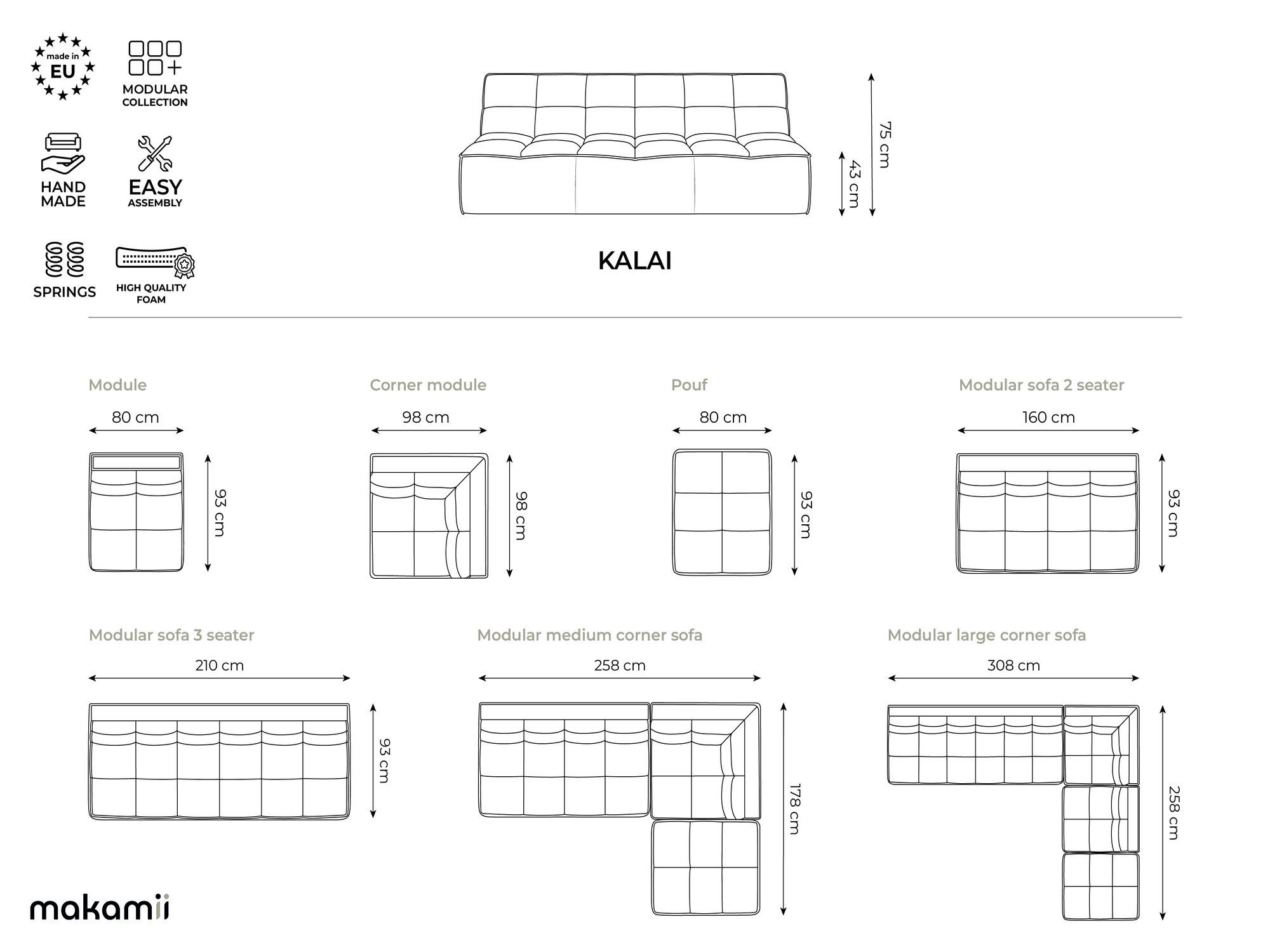Thumbnail - Makamii Ecksofa, Terra cotta, Textil, 4-Sitzer, Füllung: Schaumstoff, L-Form, 258x178 cm, Made in EU, Wohnzimmer, Sofas ...