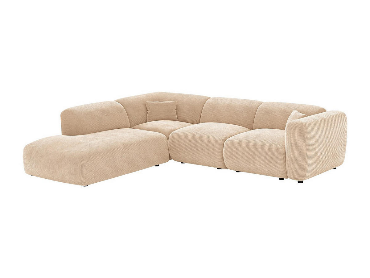 SOFA - 6 Personen - samt - beige Pogni - Beige, Textil (269/221cm) - Vente-Unique