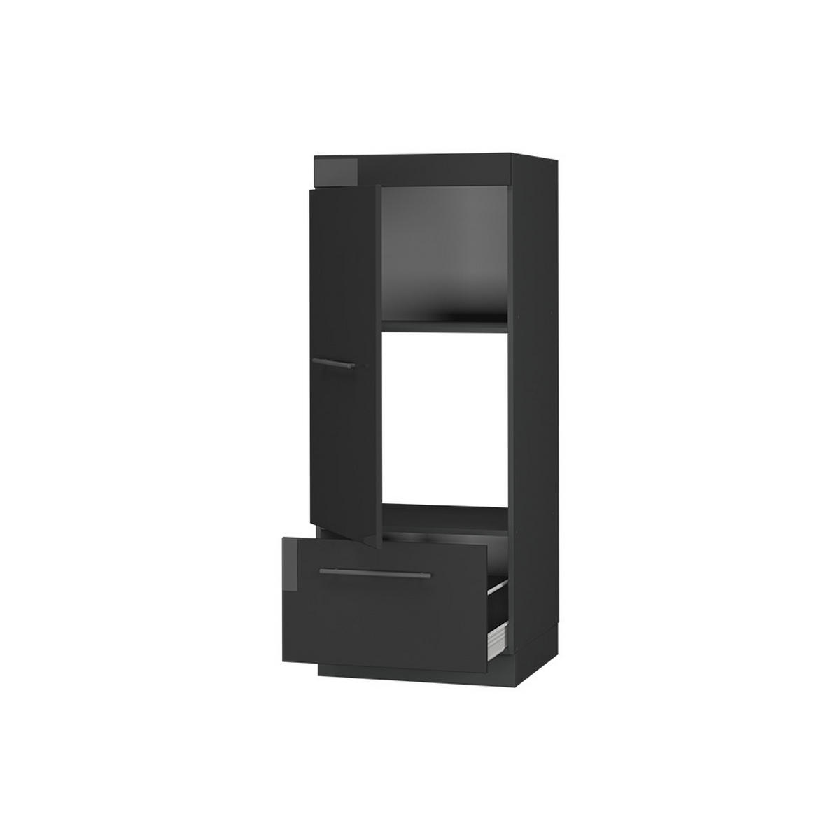 SKŘÍŇKA NA MIKROVLNNOU TROUBU Fame-Line Antracitový vysoký lesk - antracitová/vysoce lesklá černá, kompozitní dřevo (60/153.6/58.1cm) - Vicco