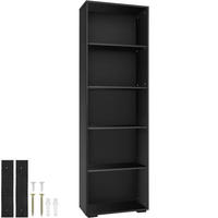 BÜCHERREGAL Lexi,60 x 30 x 190 cm,schwarz - Schwarz, Holz (30/190/60cm) - tectake