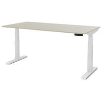 SCHREIBTISCH Elektrisch Höhenverstellbarer Familien Schreibtisch Pitino Eiche Polar Signalweiß 160/70/52.5-121cm - Eiche Bianco/Weiß, Holzwerkstoff/Metall (70/160/121cm) - ASSMANN
