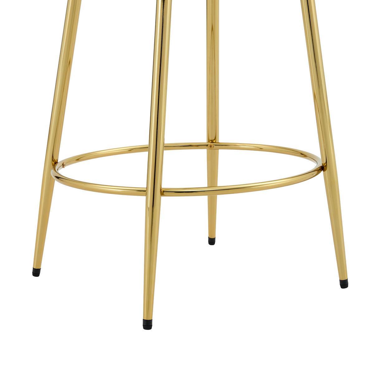 BARHOCKER 2er-Set Transparent und Gold mit Rückenlehne und Fußring - Goldfarben, Metall (48.5/102/48.5cm) - PANGIVO