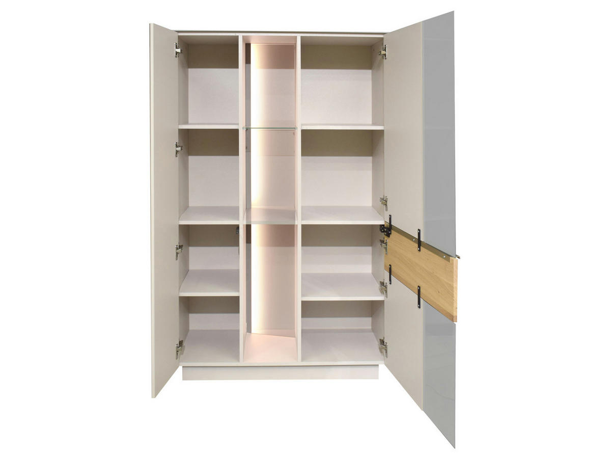 WOHNWAND Nova Kashmir und Eiche 2 teilig - Beige, Holzwerkstoff (214/151/42cm)