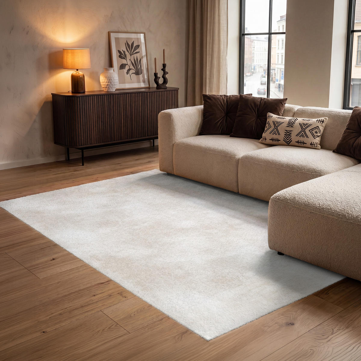 KOBERCE - Jemné - Textúra - Béžová - 140x200 cm - krémová, textil/plast (140/0.4cm) - OnlyWow