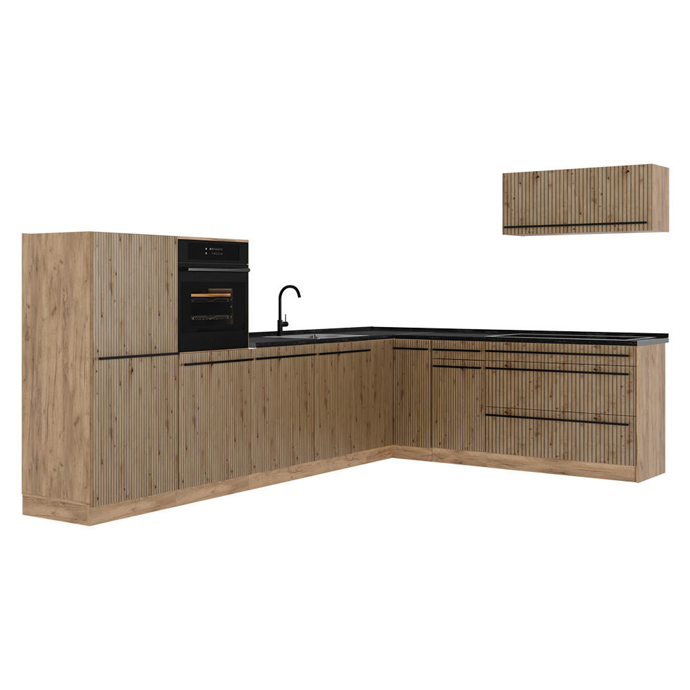Vicco Eckküche Eiche Artisan, Honigeiche 327x143x46 cm