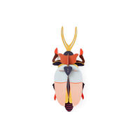 WANDDEKO Leucht Nashornkäfer 26/10 cm - Pink/Multicolor, Wellpappe (26/10/67cm) - KUNSTLOFT