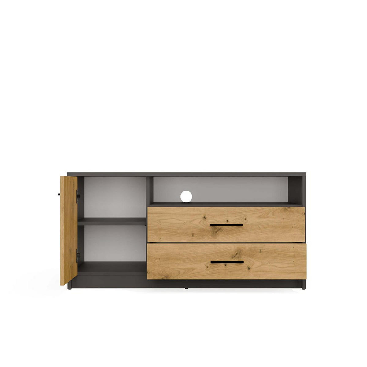 LOWBOARD Anthrazit, Artisan 109/53/45 - Anthrazit, Holzwerkstoff (109/53/45cm) - RAUMHIRSCH FURNITURE