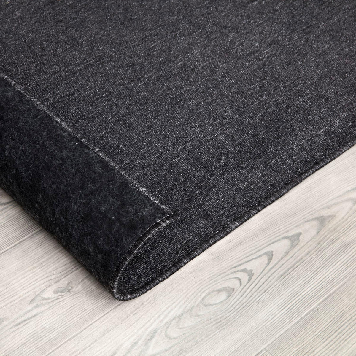 FLACHWEBTEPPICH Waschbar, einfarbig, Anthrazit, 120 x 160 cm - Anthrazit, Textil (120/160cm) - KADIMA DESIGN