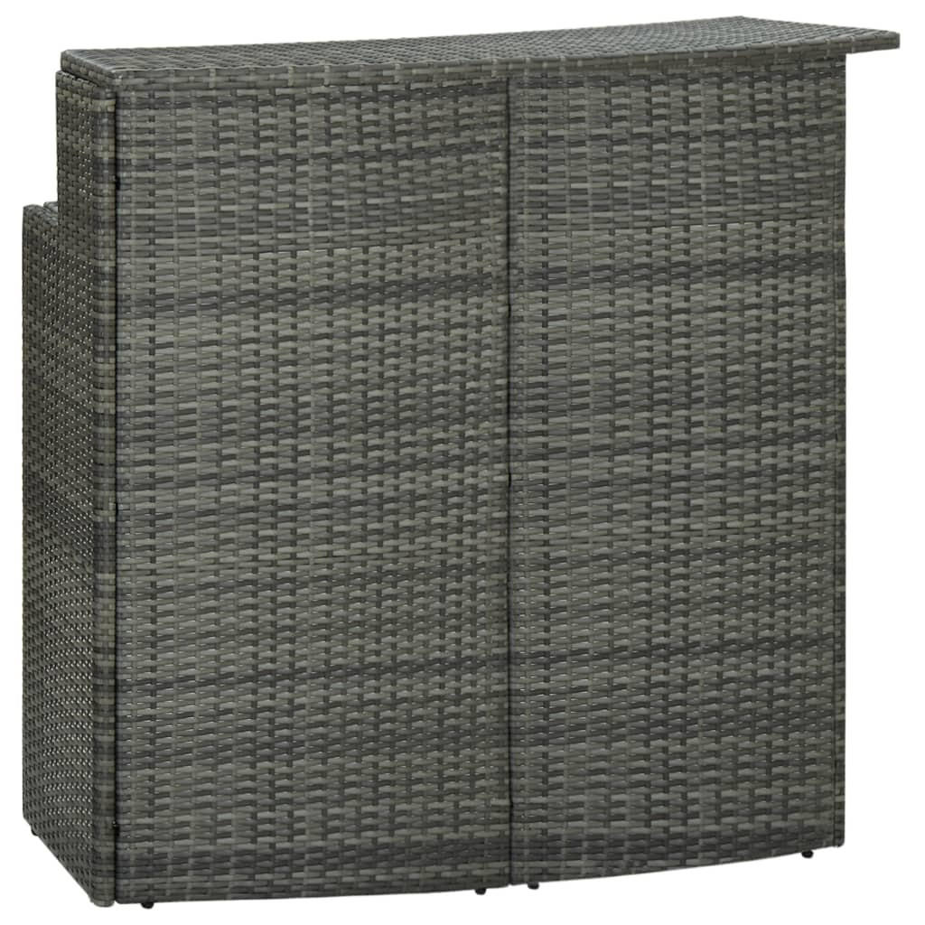 GARTEN-BARTISCH Grau 120/55/110 Cm Poly Rattan - Grau, Kunststoff (55/120/110cm) - vidaXL