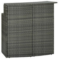 GARTEN-BARTISCH Grau 120/55/110 Cm Poly Rattan - Grau, Kunststoff (55/120/110cm) - vidaXL