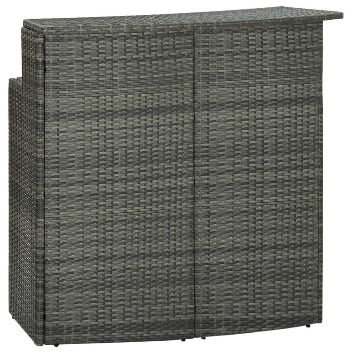 GARTEN-BARTISCH Grau 120/55/110 Cm Poly Rattan - Grau, Kunststoff (55/120/110cm) - vidaXL